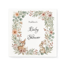 Fiesta de Baby Shower Animales del Bosque Verde Sa