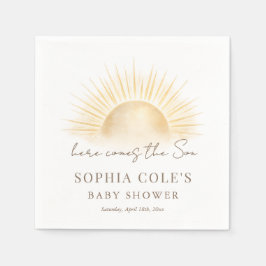 Servilleta De Papel Fiesta de Baby Shower 'Aquí viene el hijo'