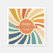 Fiesta de Baby Shower Arcoiris Sol Retro Vintage