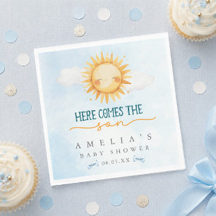 Servilleta De Papel Fiesta de Baby Shower 'Blue Sky Here Comes the Son