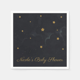 Servilleta De Papel Fiesta de Baby Shower Cielo Nocturno Oscuro Estrel