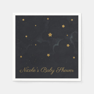 Servilleta De Papel Fiesta de Baby Shower Cielo Nocturno Oscuro Estrel