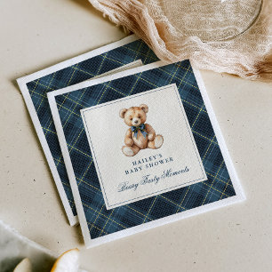 Servilleta De Papel Fiesta de Baby Shower con Oso de Peluche de Cuadro