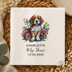Servilleta De Papel Fiesta de Baby Shower con Perrito Moderno de Terra