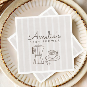 Servilleta De Papel Fiesta de Baby Shower con Tema de Café Minimalista