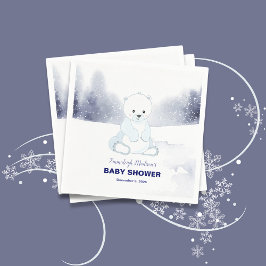 Servilleta De Papel Fiesta de Baby Shower Cute Polar Bear