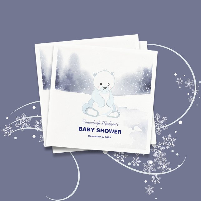 Servilleta De Papel Fiesta de Baby Shower Cute Polar Bear (Subido por el creador)