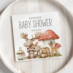 Servilleta De Papel Fiesta de Baby Shower de Animales del Bosque Boho