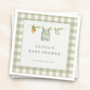 Servilleta De Papel Fiesta de Baby Shower de Cuadros Cultivados Localm