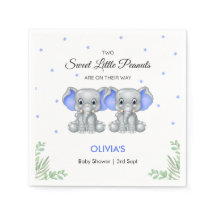 Fiesta de Baby Shower de elefante azul lindo