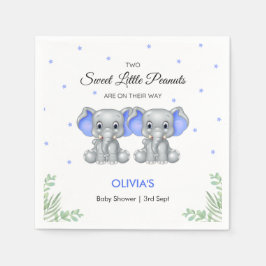 Servilleta De Papel Fiesta de Baby Shower de elefante azul lindo