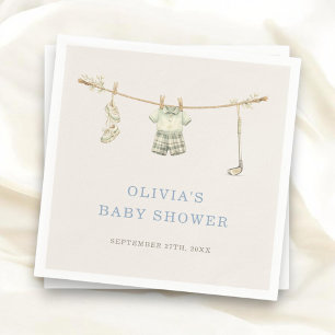 Servilleta De Papel Fiesta de Baby Shower de Golf Clothesline
