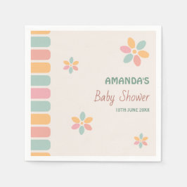 Servilleta De Papel Fiesta de Baby Shower de las Flores Pastel colorid