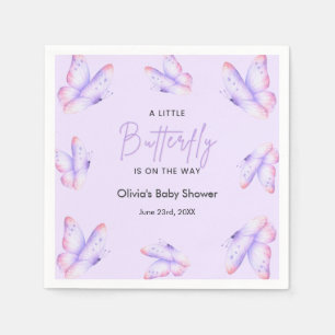 Servilleta De Papel Fiesta de Baby Shower de Mariposa Morada