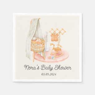 Servilleta De Papel Fiesta de Baby Shower de Niña con Estilo Boho Mini