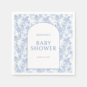 Servilleta De Papel Fiesta de Baby Shower de Niño con Toile De Jouy Vi