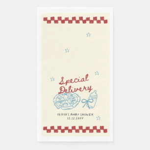 Servilleta De Papel Fiesta de Baby Shower de Pizza Vintage Entrega Esp