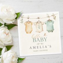 Fiesta de Baby Shower de Ropa de Bebé con Aquarela