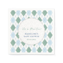 Fiesta de Baby Shower de Tema de Golf Azul y Verde