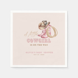Servilleta De Papel Fiesta de Baby Shower de Vaquera Pequeña del Oeste