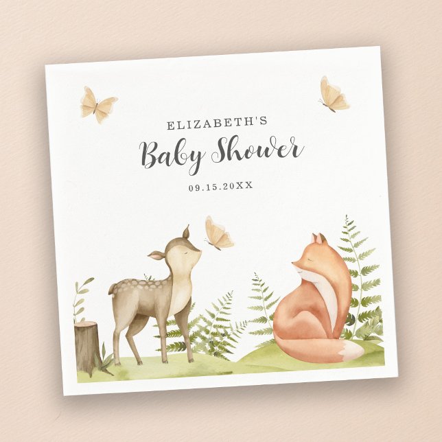 Servilleta De Papel Fiesta de Baby Shower de Woodland Animals (Subido por el creador)