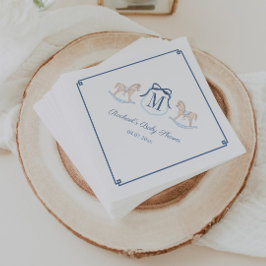 Servilleta De Papel Fiesta de Baby Shower del Caballo Mecedor de Monog