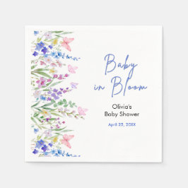 Servilleta De Papel Fiesta de Baby Shower Floral Primavera Bebé en Flo
