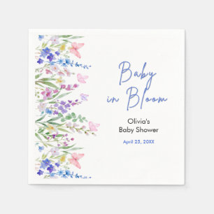 Servilleta De Papel Fiesta de Baby Shower Floral Primavera Bebé en Flo