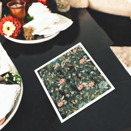 Servilleta De Papel Fiesta de Baby Shower floral verde rosa caprichoso