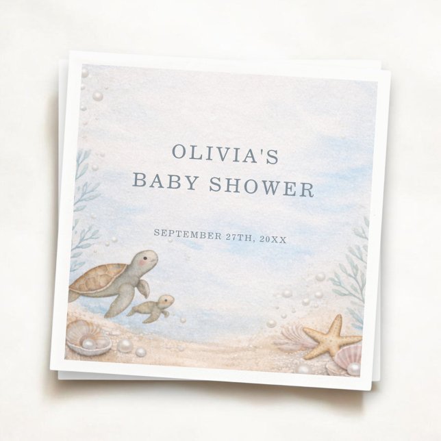 Servilleta De Papel Fiesta de Baby Shower Mar te Veremos Pronto (Subido por el creador)