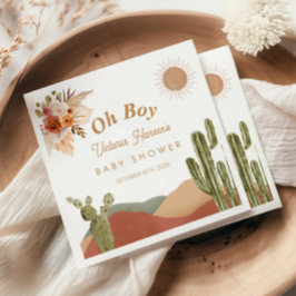 Servilleta De Papel Fiesta de Baby Shower Niño Cactus del Suroeste Des
