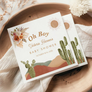 Servilleta De Papel Fiesta de Baby Shower Niño Cactus del Suroeste Des