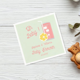 Servilleta De Papel Fiesta de Baby Shower Oh Baby con Limonada Rosa