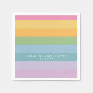 Servilleta De Papel Fiesta de Baby Shower Personalizada de Raya de Col