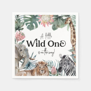 Servilleta De Papel Fiesta de Baby Shower Wild One Safari Animals