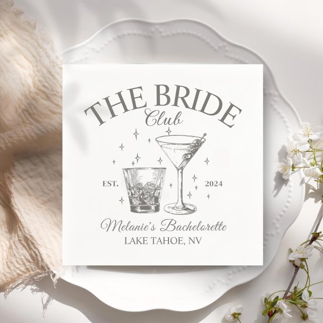 Servilleta De Papel Fiesta de Bachelorette de Cocktails Retro (Subido por el creador)