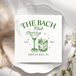 Servilleta De Papel Fiesta de Bachelorette Retro Verde