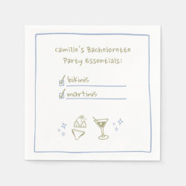 Servilleta De Papel Fiesta de bachillerato escrita a mano en bikinis y