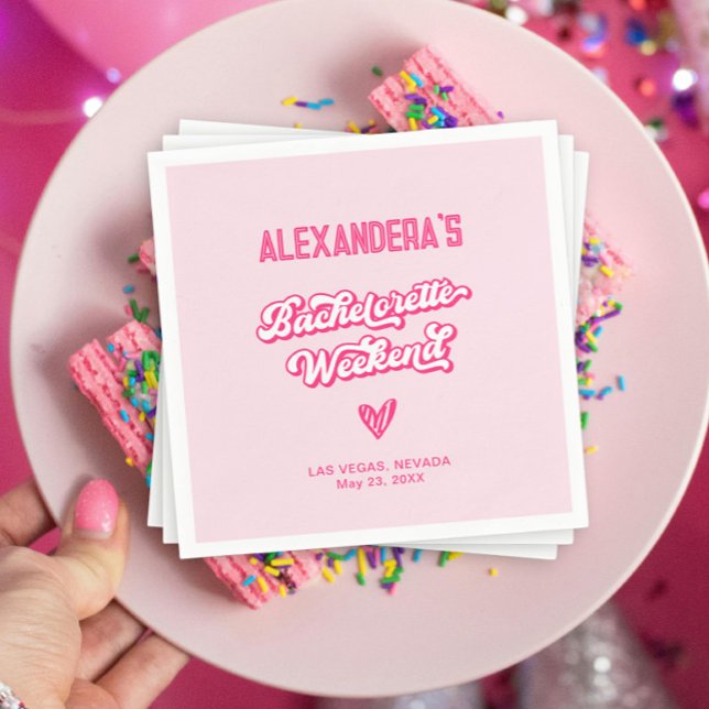 Servilleta De Papel Fiesta de bachillerato rosa retro (Subido por el creador)