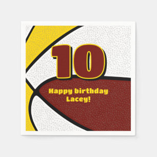 Servilleta De Papel fiesta de baloncesto chicas chicos oro granate dep