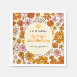 Servilleta De Papel Fiesta de baloncesto con patrón floral retro Hippi