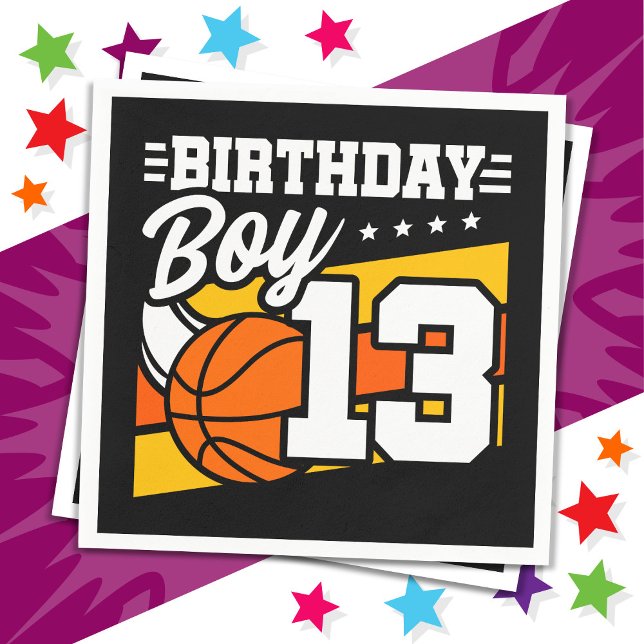Servilleta De Papel fiesta de baloncesto de 13 años 13º cumpleaños (Subido por el creador)