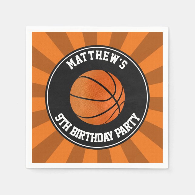 Servilleta De Papel Fiesta de baloncesto Papel Cocktail Napkins (Anverso)