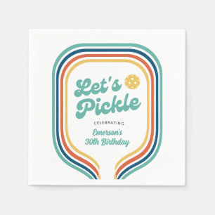 Servilleta De Papel Fiesta de baloncesto Pickle Retro raya arcoiris