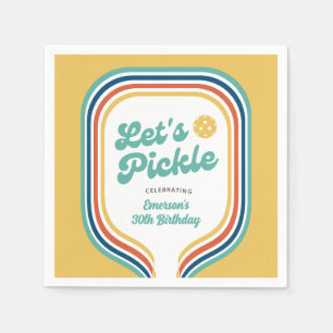 Servilleta De Papel Fiesta de baloncesto Pickle Retro raya arcoiris
