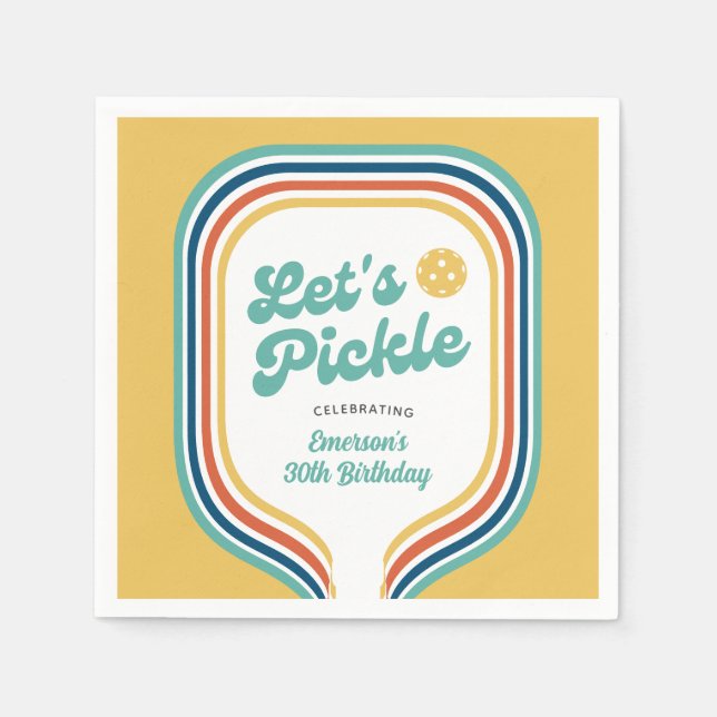 Servilleta De Papel Fiesta de baloncesto Pickle Retro raya arcoiris (Anverso)