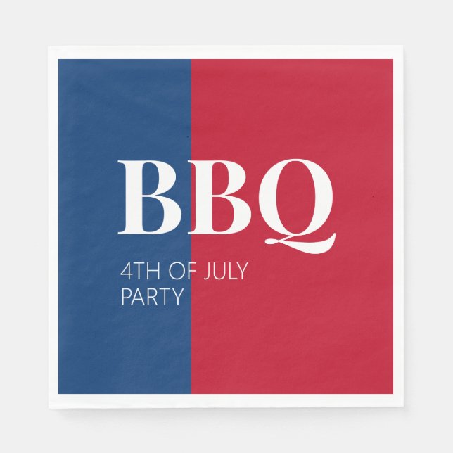 Servilleta De Papel Fiesta de barbacoa del 4 de julio (Anverso)