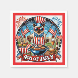 Servilleta De Papel Fiesta de barbacoa del 4 de julio Día de la Indepe