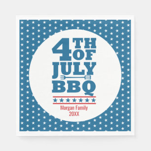 Servilleta De Papel Fiesta de barbacoa del 4 de julio personalizada Es