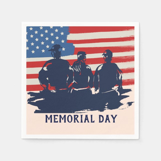 Servilleta De Papel Fiesta de barbacoa del Día del Recuerdo (Anverso)